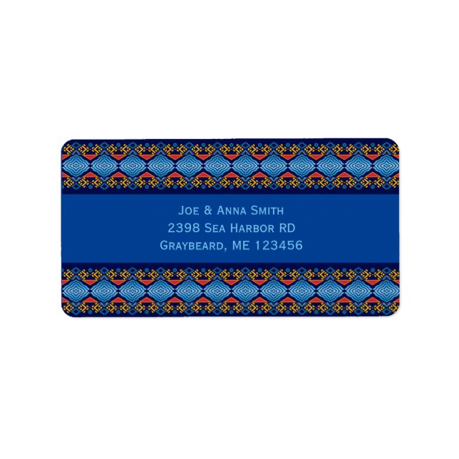 Ethnic Southwest geometric Design Label (Front)