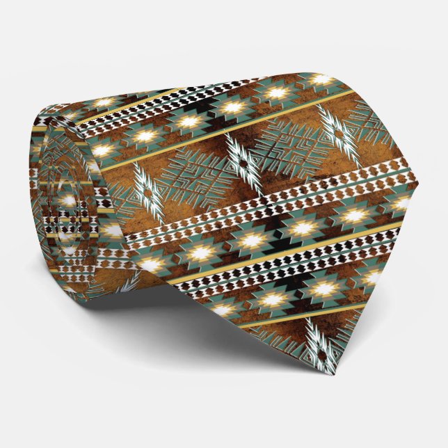Ethnic southwest geometric pattern Neck Tie (Rolled)