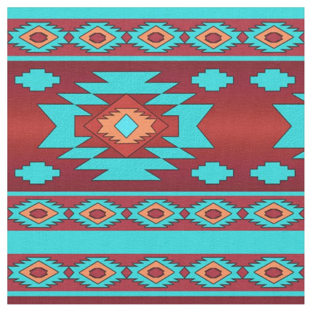 Ethnic Southwestern Geometric Pattern Fabric (Close Up)