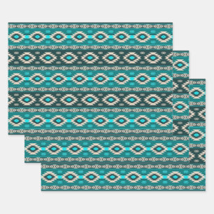 Ethnic Southwestern  Geometric Pattern Wrapping Pa Wrapping Paper Sheet