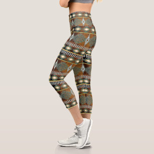 Ethnic southwestern pattern capri leggings