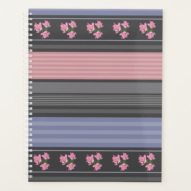 ethnic, striped, patchwork planner (Front)