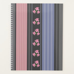 ethnic, striped, patchwork planner