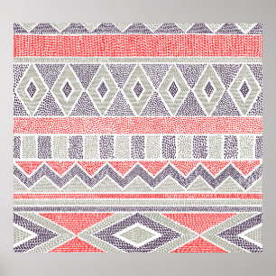 Ethnic Striped Tribal: Handmade Vintage Poster