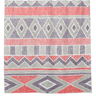 Ethnic Striped Tribal: Handmade Vintage Shower Curtain
