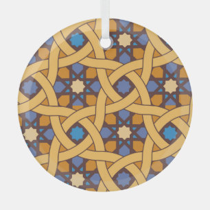 Ethnic Style Abstract Mosaic Pattern Glass Tree Decoration