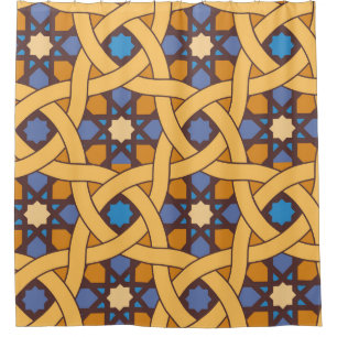 Ethnic Style Abstract Mosaic Pattern Shower Curtain