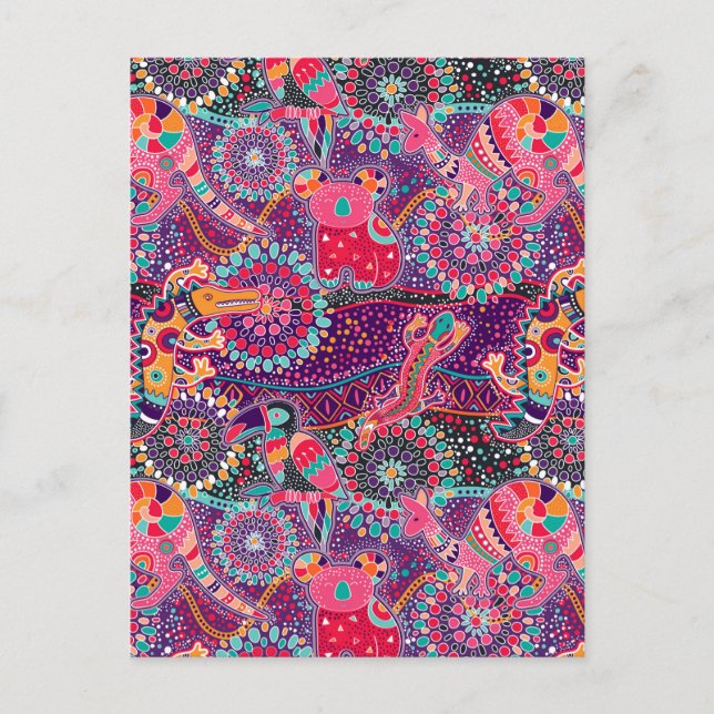 Ethnic Style Animal Pattern 2 Postcard (Front)