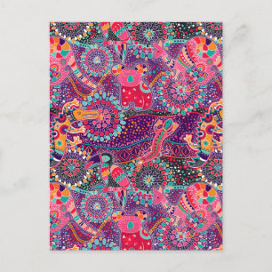 Ethnic Style Animal Pattern 2 Postcard