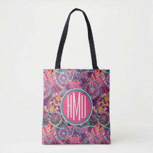 Ethnic Style Animal Pattern   Monogram Tote Bag