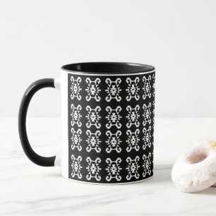 Ethnic Style Black and White Kilim Pattern Mug