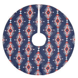 Ethnic style, geometric seamless pattern. brushed polyester tree skirt