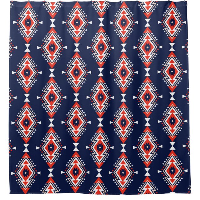 Ethnic style, geometric seamless pattern. shower curtain (Front)