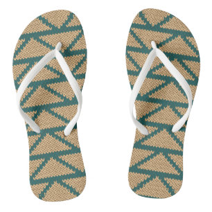 Ethnic Style Knitted Pattern Flip Flops