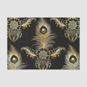 ethnic style peacock feather seamless pattern tissue paper