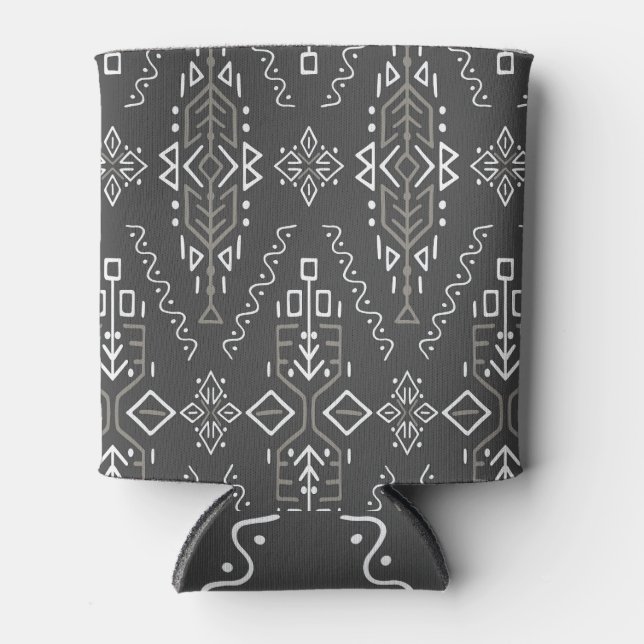 Ethnic Style Vintage Boho Tile Can Cooler (Front)