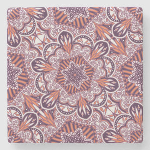 Ethnic style, vintage decorative texture. stone coaster