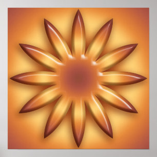 Ethnic sun. Geometric gradient element. Poster
