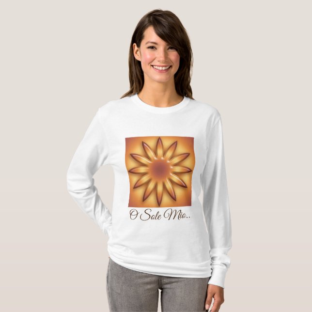 Ethnic Sun. Sole mio. Geometric gradient texture. T-Shirt (Front Full)