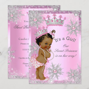 Ethnic Sweet Princess Baby Shower Wonderland Pink Invitation