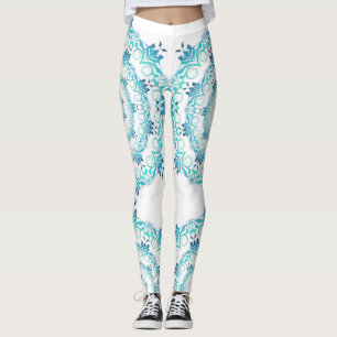 ethnic teal mandala. leggings