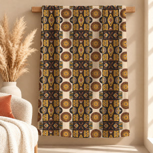 Ethnic Terracotta Pattern Throw Blanket Home Decor