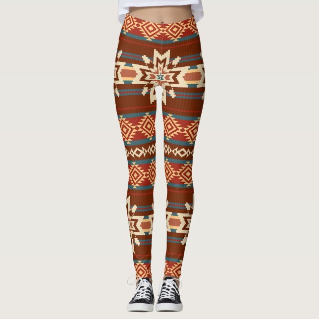 Ethnic Textile Stars: Abstract Pattern. Leggings (Front)