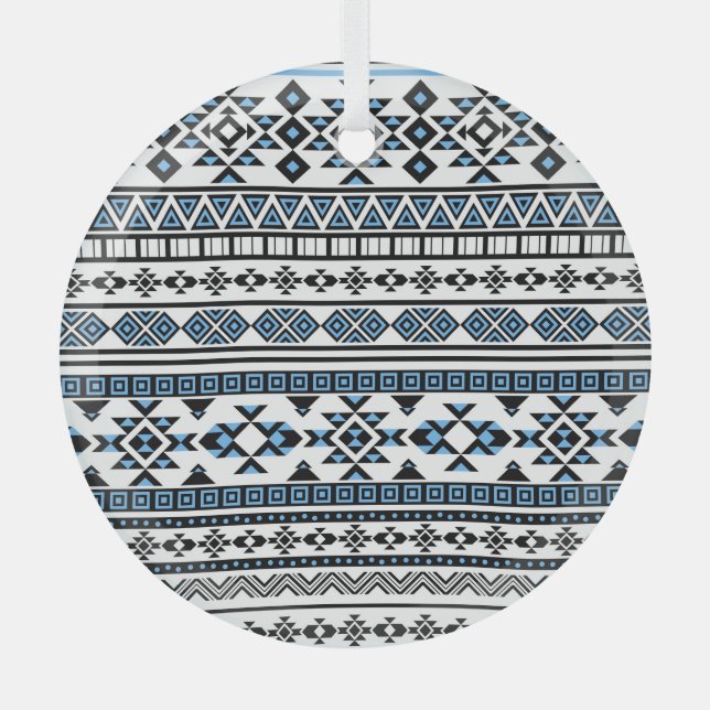 Ethnic Triangle Geometric Navajo Pattern Glass Tree Decoration (Front)
