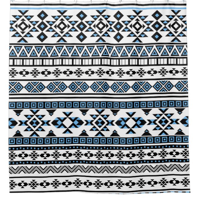 Ethnic Triangle Geometric Navajo Pattern Shower Curtain (Front)