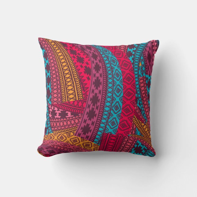 Ethnic Tribal 5A Throw Pillow (Front)