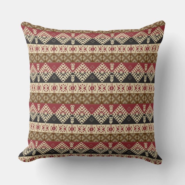 ethnic tribal african pattern cushion (Front)