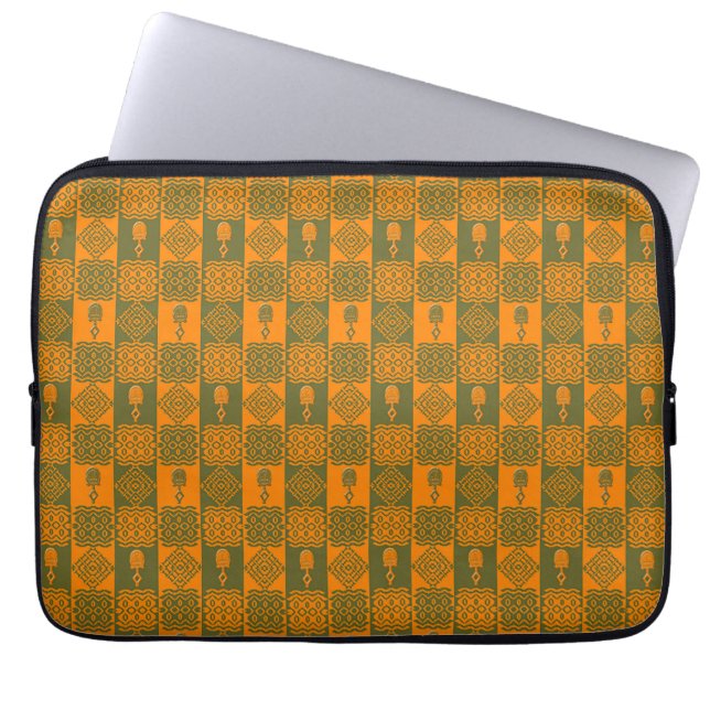 ethnic tribal african pattern laptop sleeve (Front)