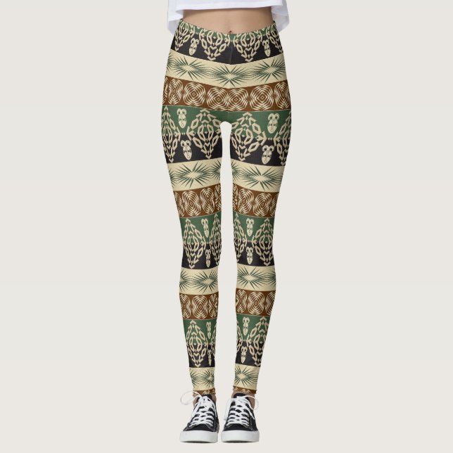 ethnic tribal african pattern leggings (Front)