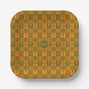 ethnic tribal african pattern paper plate