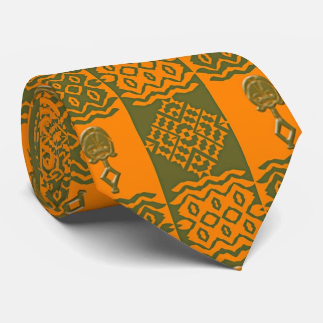 ethnic tribal african pattern tie (Rolled)
