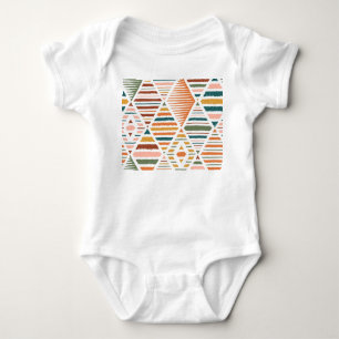 Ethnic Tribal Argyle Seamless Pattern Baby Bodysuit
