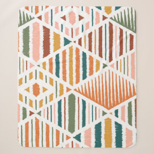 Ethnic Tribal Argyle Seamless Pattern Sherpa Blanket