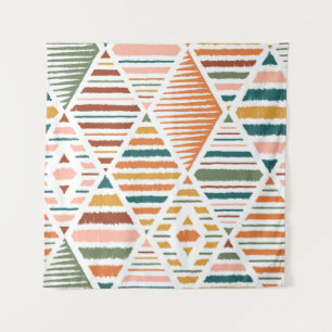 Ethnic Tribal Argyle Seamless Pattern Tapestry