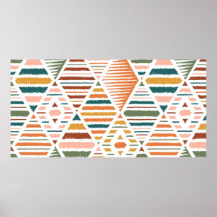 Ethnic Tribal Argyle Seamless Pattern. Traditional Poster