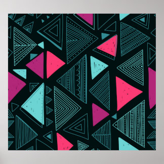 Ethnic Tribal Boho: Doodle Vintage. Poster