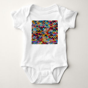 Ethnic Tribal Embroidered Geometric Baby Bodysuit