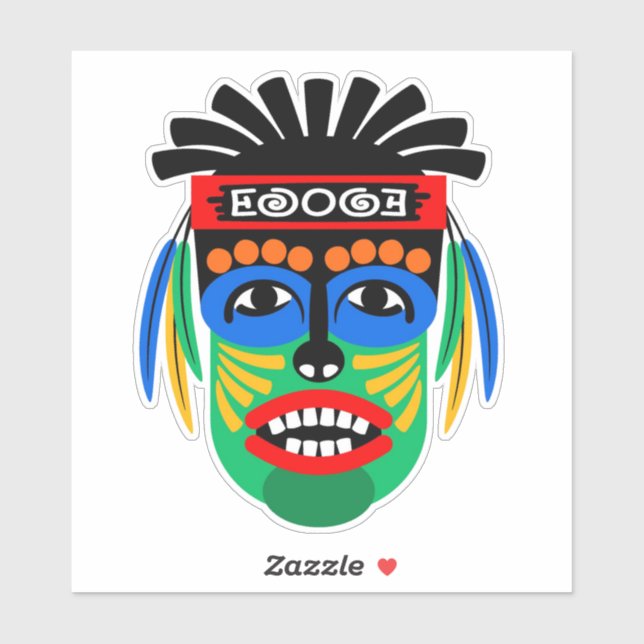 Ethnic Tribal Mask Sticker (Sheet)