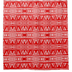 Ethnic Tribal Motifs Striped Pattern Shower Curtain