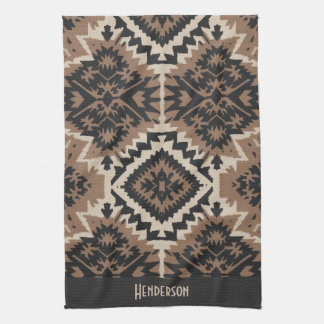 Ethnic Tribal Mudcloth Black & Tan Tea Towel