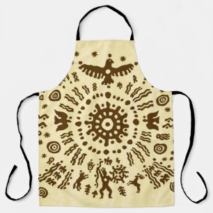Ethnic tribal native prehistoric eagle solar symbo apron