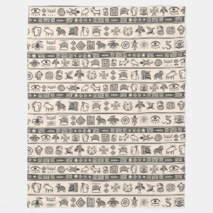 Ethnic tribal pattern - asian aztec africans 1 fleece blanket