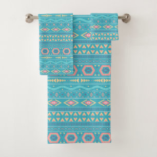 Ethnic Tribal Pattern Bath Towel Set