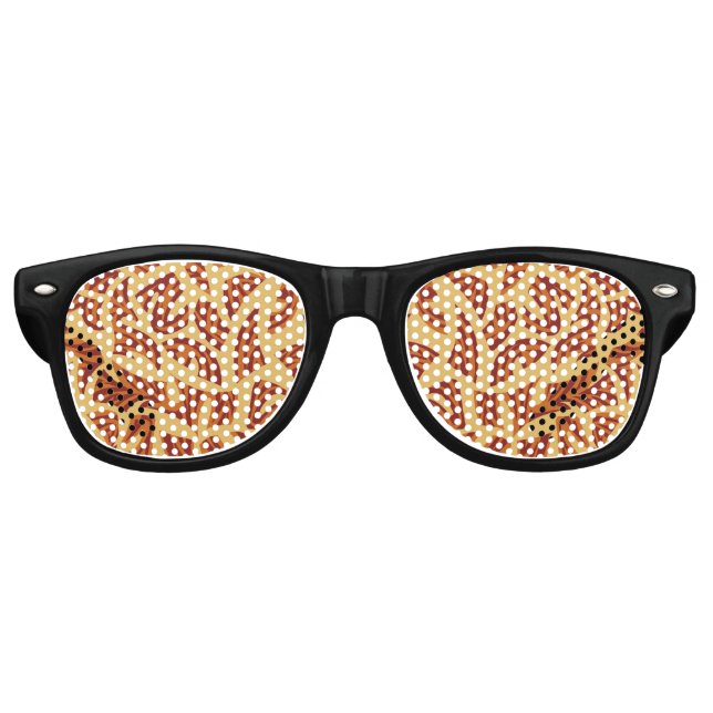 Ethnic Tribal Pattern Orange Brown Beige Retro Sunglasses (Front)