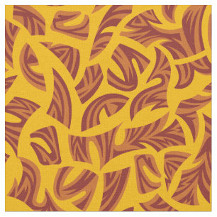 Ethnic Tribal Pattern Orange Brown Yellow Fabric