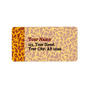 Ethnic Tribal Pattern Orange Brown Yellow Label